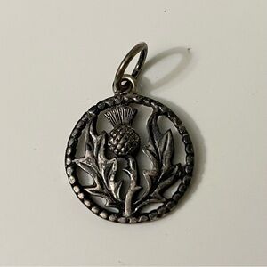 Vintage Silver Thistle Pendant Charm